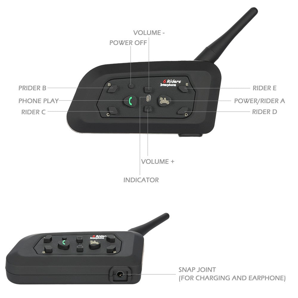 Motorcycle Helmet Bluetooth Headset Hands-free Suitable Skiing Snowmobile 2 Sets