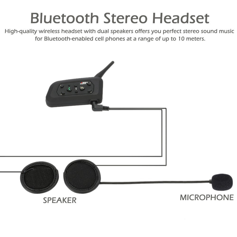 Motorcycle Helmet Bluetooth Headset Hands-free Suitable Skiing Snowmobile 2 Sets