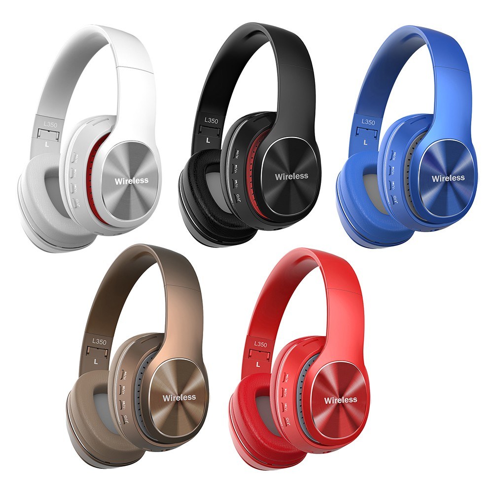 Wireless Bluetooth Headphones Over-ear 5.0 Sports Headsets Support TF Card 3.5mm AUX IN FM Radio