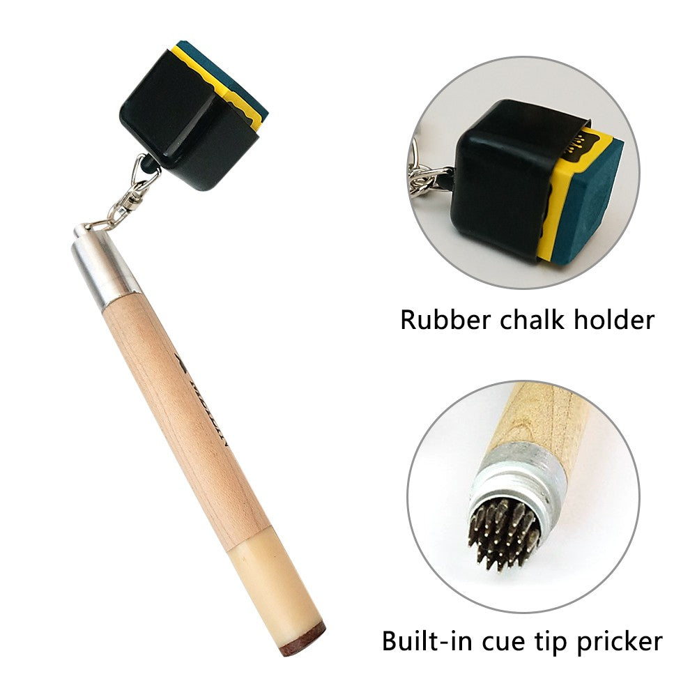 2-IN-1 Cue Chalk Holder Tip Pick Tool Billiards Pool Pricker Prep
