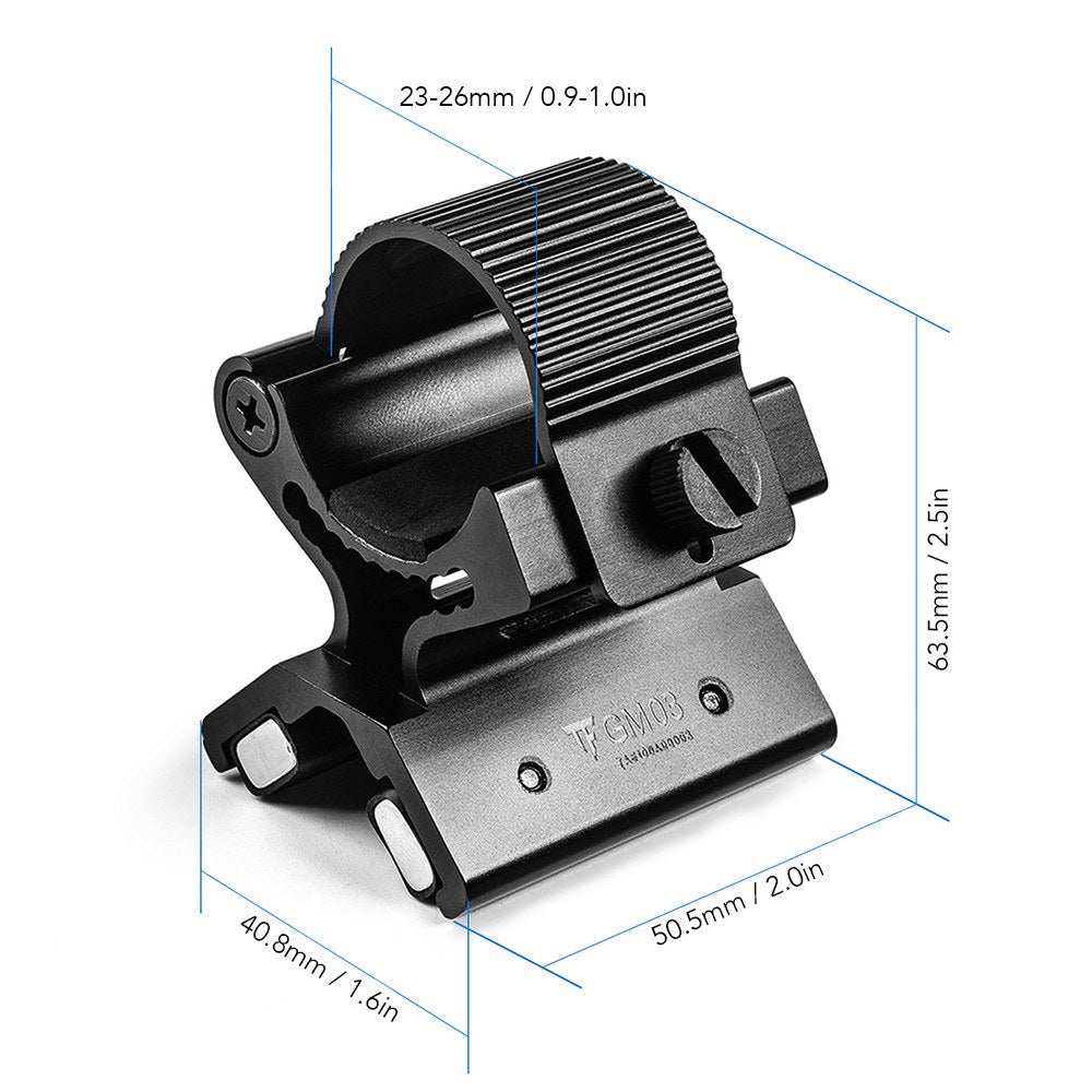 Universal Magnetic Flashlight Mount Magnet Holder For 23-26mm/0.9-1.0in Diameter