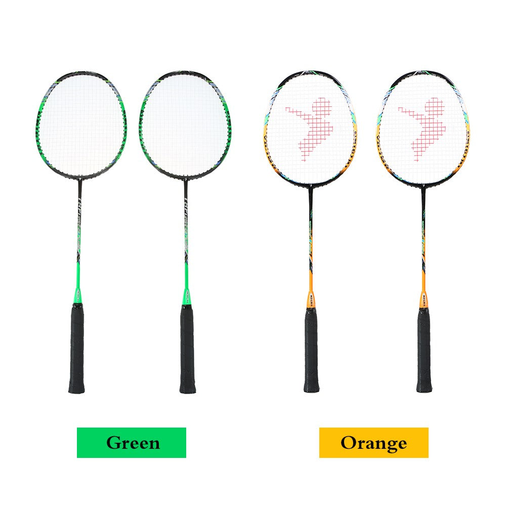 2 Player Badminton Bat Replacement Set Ultra Light Carbon Fiber Racquet with Bag