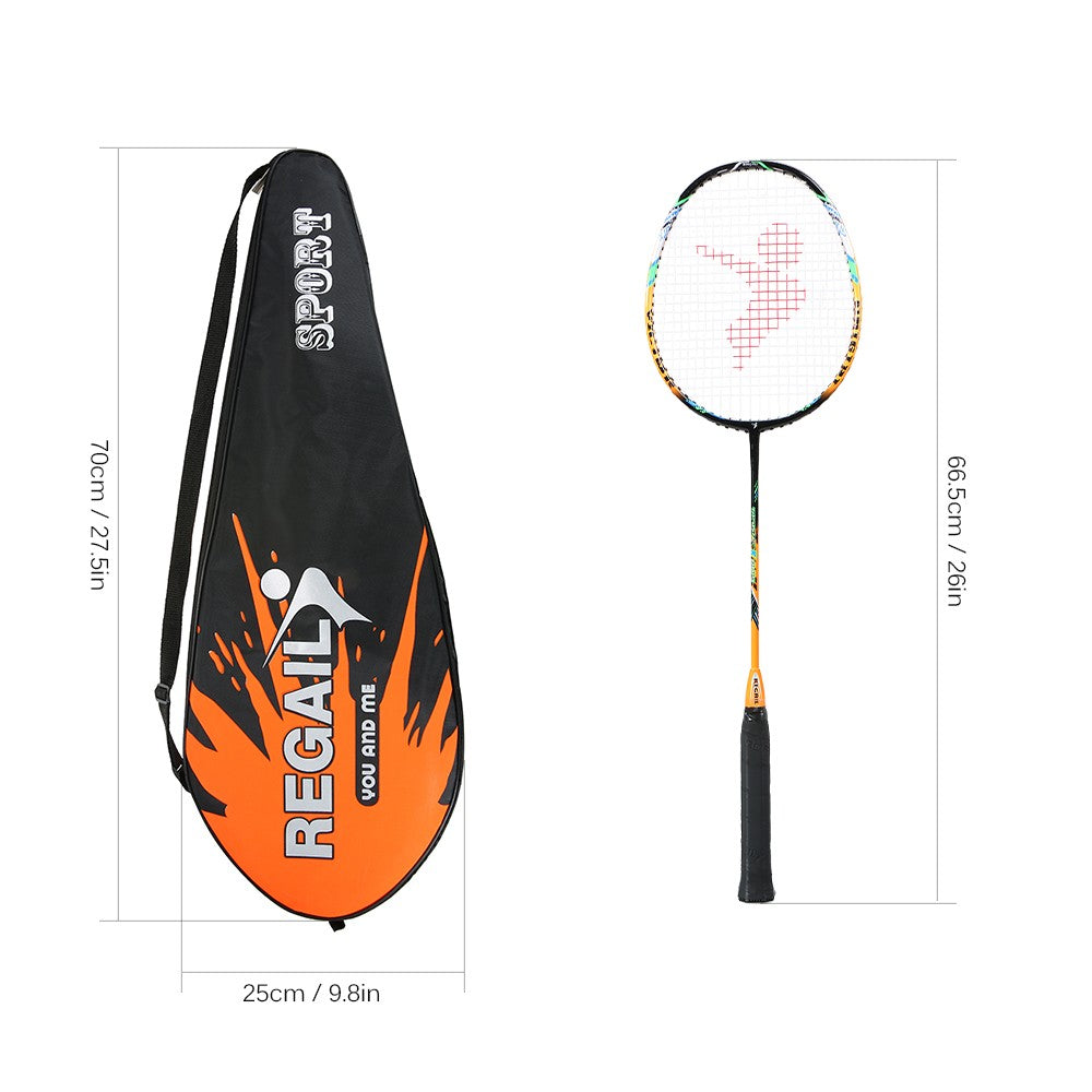 2 Player Badminton Bat Replacement Set Ultra Light Carbon Fiber Racquet with Bag
