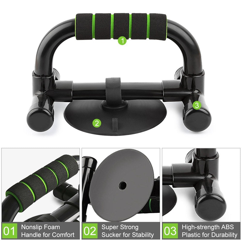 Push Up Stands with Sucker 2-in-1 Dual Purpose Bars Sit for Home Gym Workout Fitness Equipment