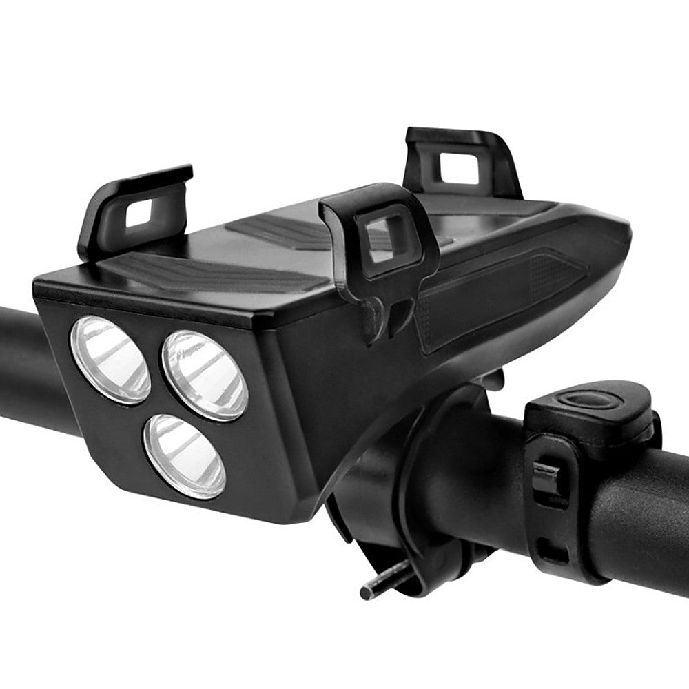 4 IN 1 Multifunctional Bike Light Bicycle Horn Lamp with Mobile Phone Bracket
