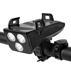 4 IN 1 Multifunctional Bike Light Bicycle Horn Lamp with Mobile Phone Bracket