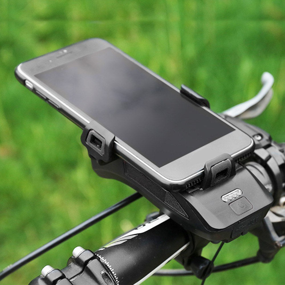 4 IN 1 Multifunctional Bike Light Bicycle Horn Lamp with Mobile Phone Bracket