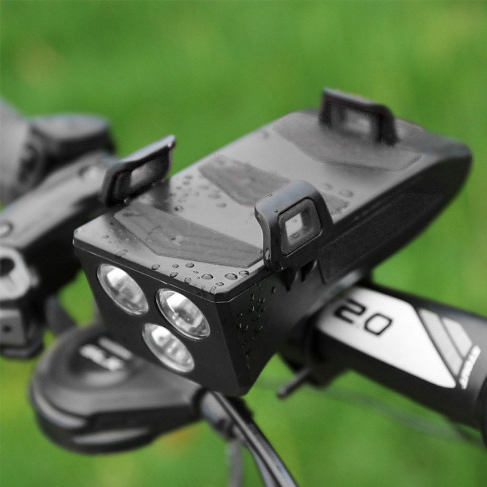 4 IN 1 Multifunctional Bike Light Bicycle Horn Lamp with Mobile Phone Bracket