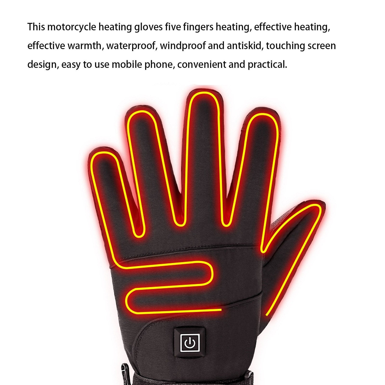 Motorcycle Riding Gloves Heating Thermostat Warm Windproof And Fall Proof Telefingers