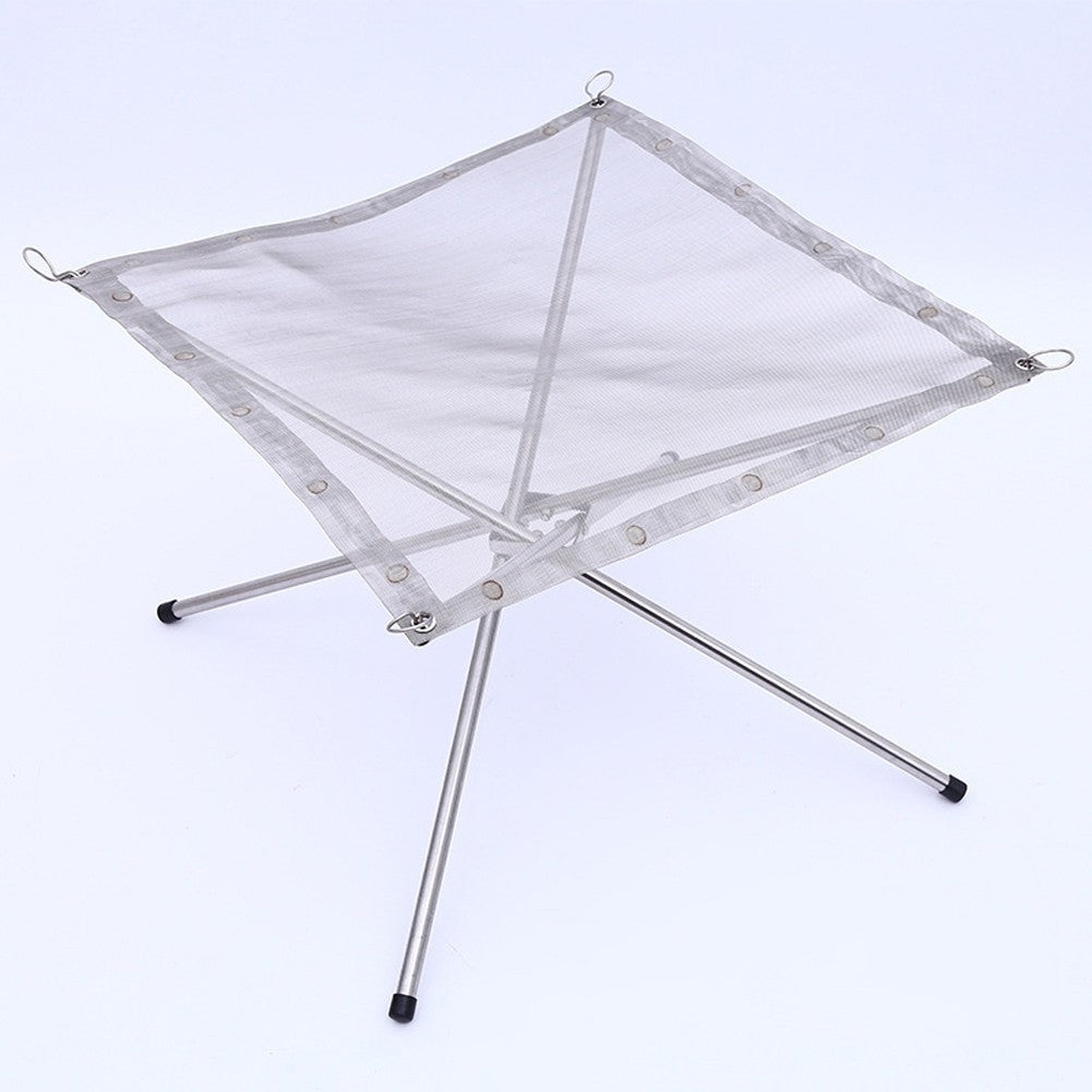 Camping Campfire Fire Rack Backyard Heating Mesh Pit Folding Wood Stoves Bonfire Frame