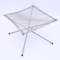 Camping Campfire Fire Rack Backyard Heating Mesh Pit Folding Wood Stoves Bonfire Frame