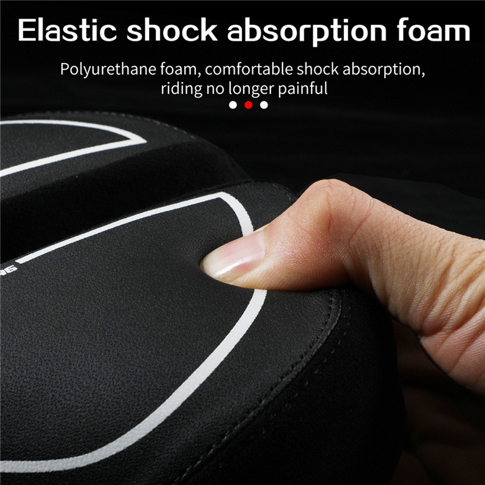 Bicycle Saddle With Taillight Cycling Cushion Shockproof Breathable Bike Rear Light