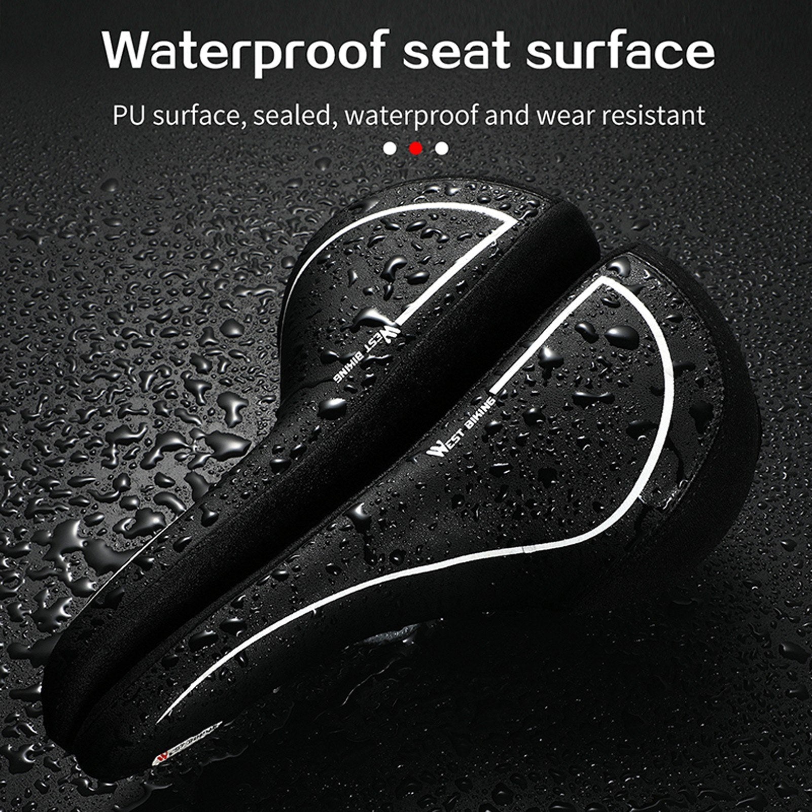 Bicycle Saddle With Taillight Cycling Cushion Shockproof Breathable Bike Rear Light