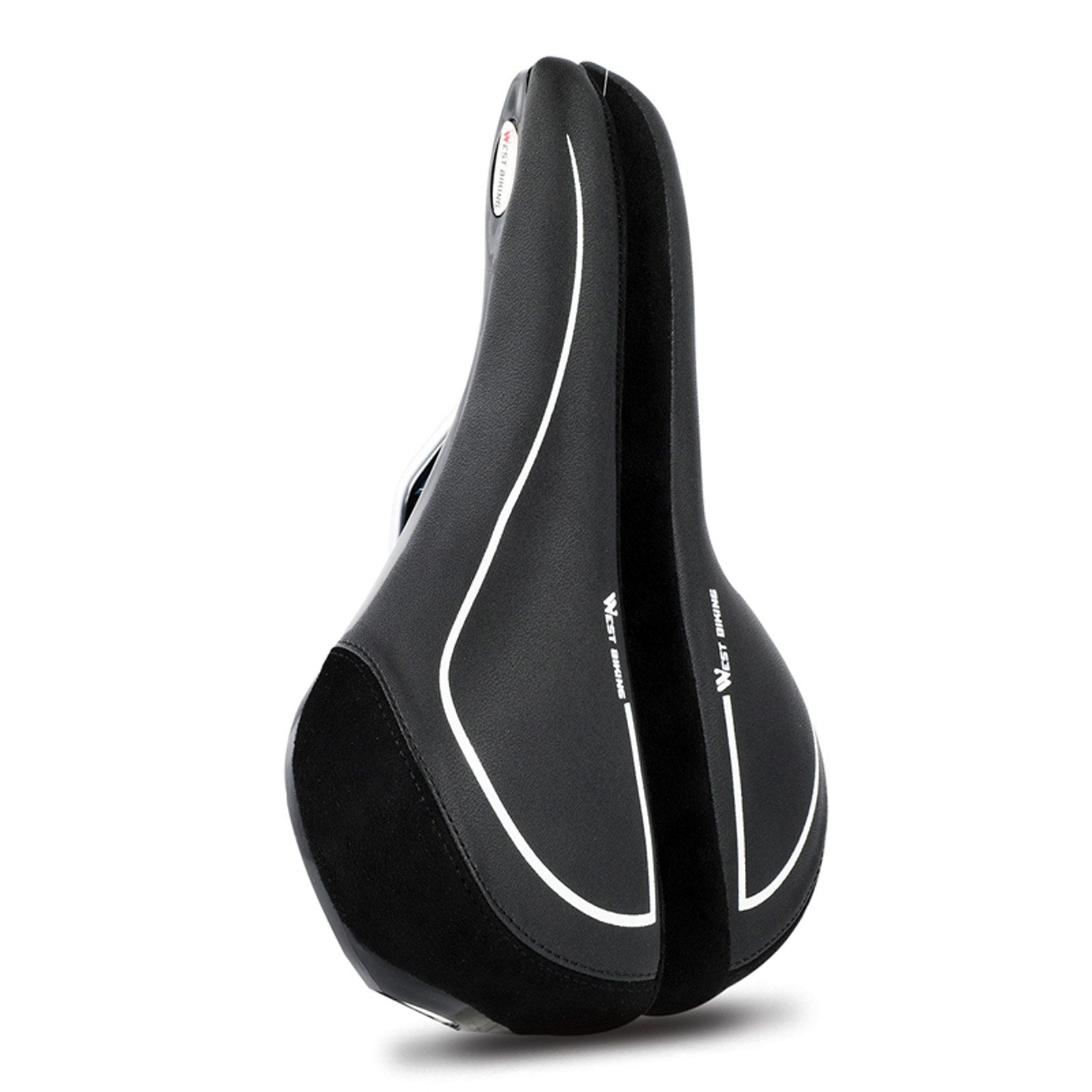 Bicycle Saddle With Taillight Cycling Cushion Shockproof Breathable Bike Rear Light