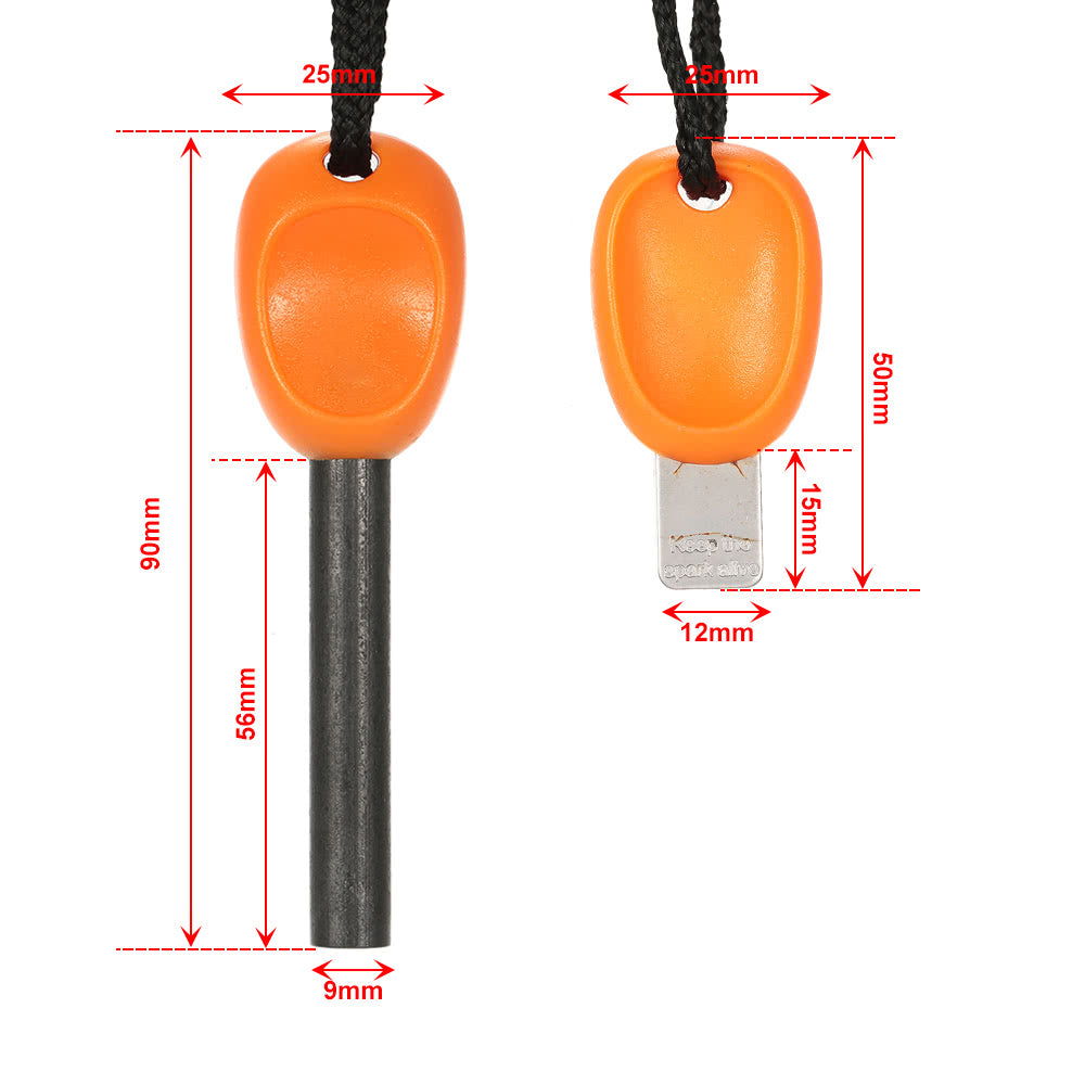 Outdoor Fire Starter Lighter Flint with Emergency Whistle Survival Kit Portable Camping Tool