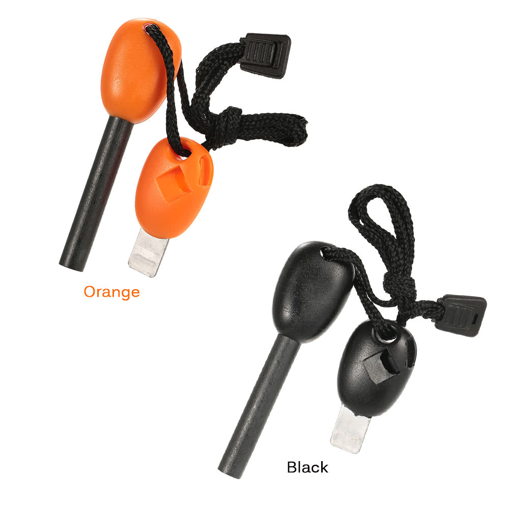 Outdoor Fire Starter Lighter Flint with Emergency Whistle Survival Kit Portable Camping Tool