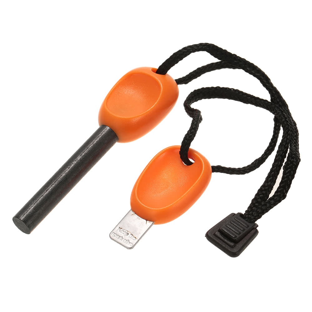 Outdoor Fire Starter Lighter Flint with Emergency Whistle Survival Kit Portable Camping Tool