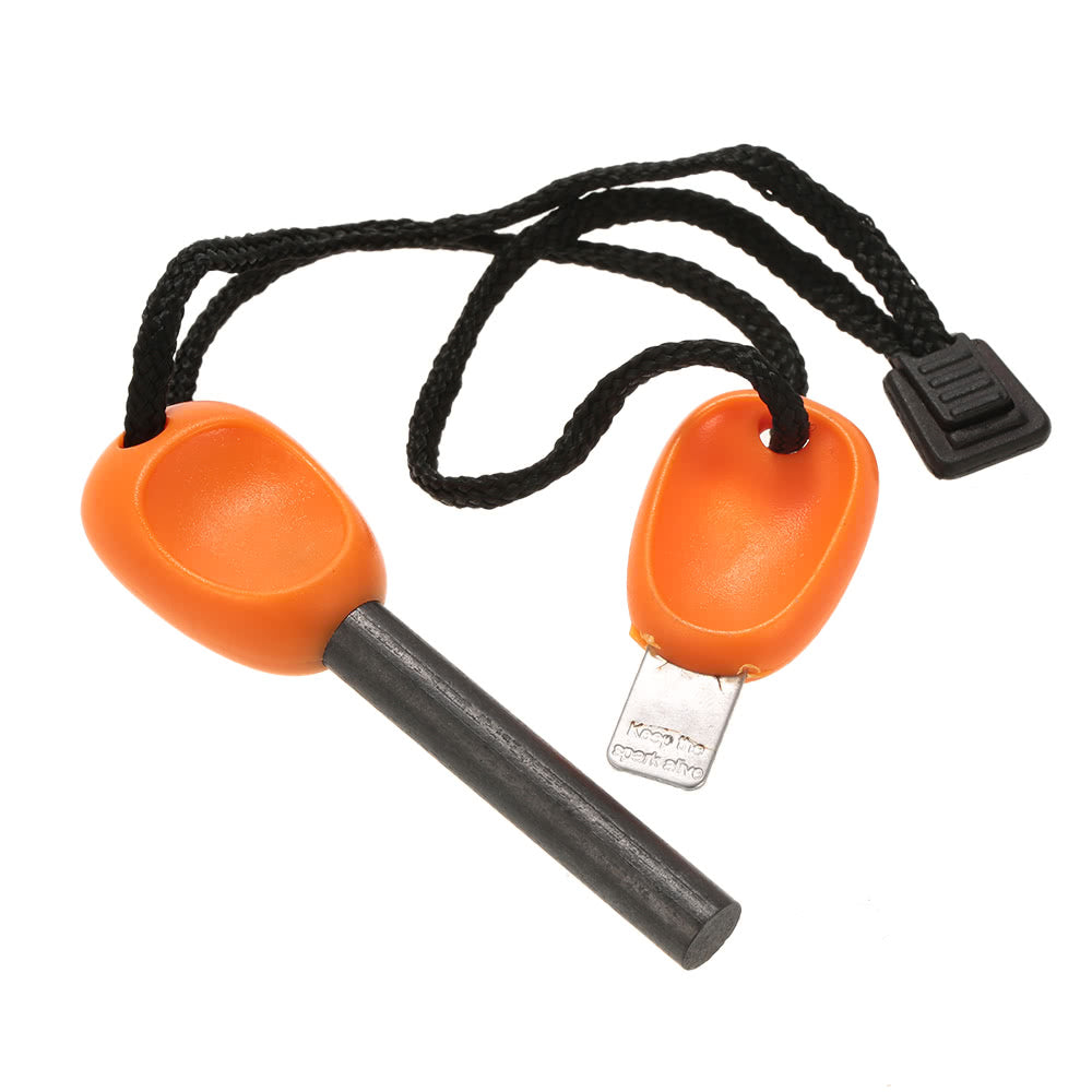 Outdoor Fire Starter Lighter Flint with Emergency Whistle Survival Kit Portable Camping Tool