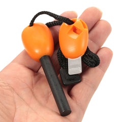 Outdoor Fire Starter Lighter Flint with Emergency Whistle Survival Kit Portable Camping Tool