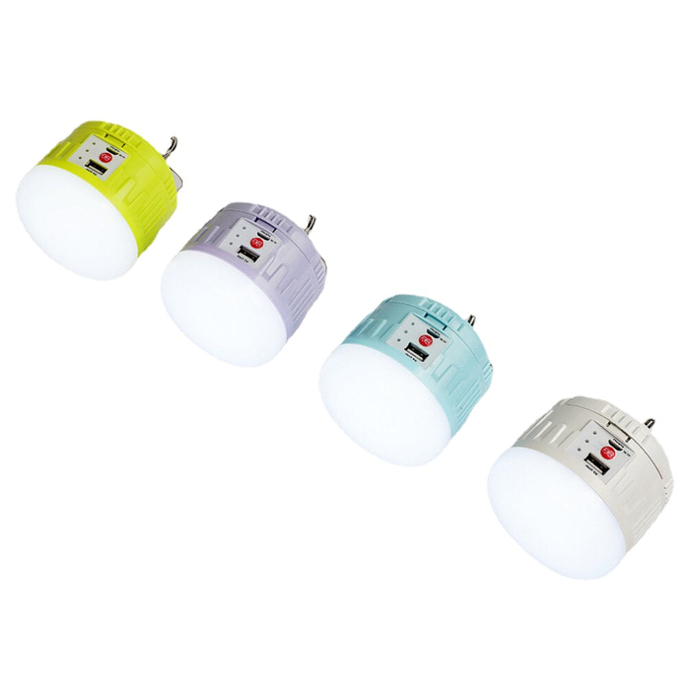 50W 10000K Solar LED Camping Light USB Rechargeable 4 Modes Adjustable Hanging Tent Lamp Power Bank