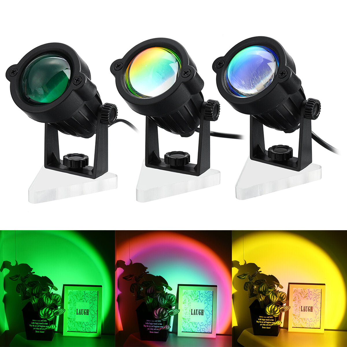 Sun Projection Lamp Anti-glare LED Night Light Romantic Visual Experience Rainbow Projector