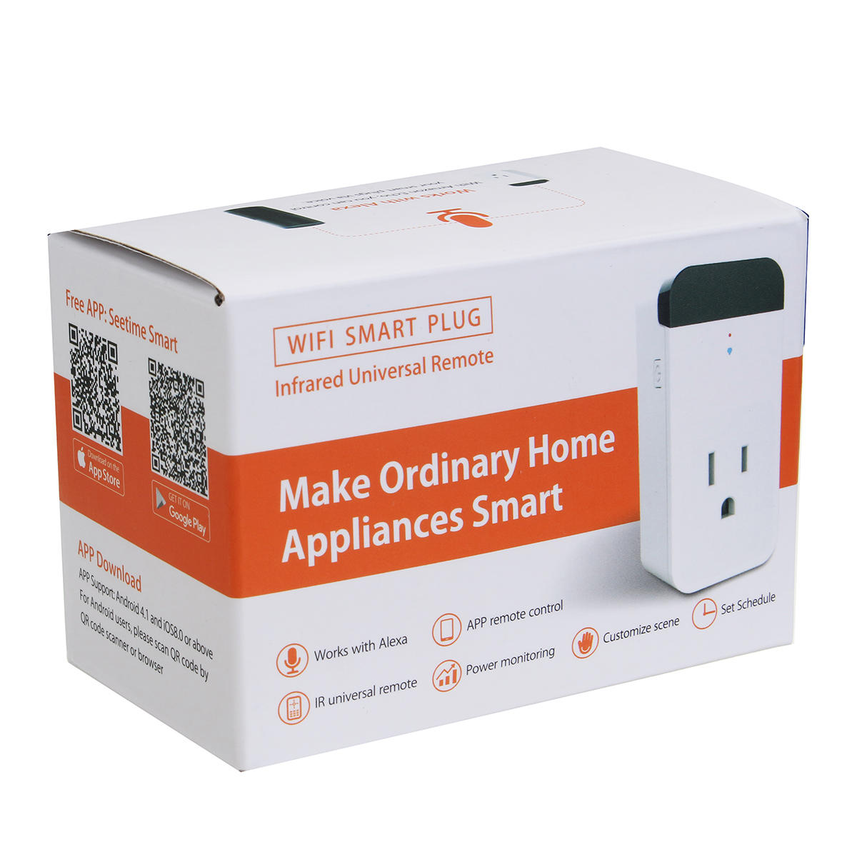 US 110-130V Infrared Smart Socket 16A 2000W WIFI Amazon Alexa Voice APP Control