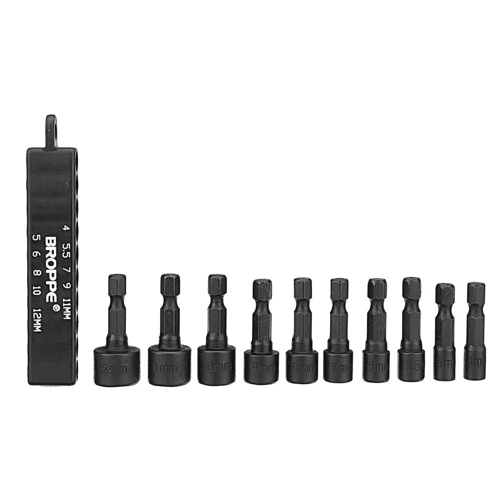 10Pcs 1/4 Inch Hex Shank Power Nut Driver Drill Bit Set Metric Socket Wrench Screw Screwdriver