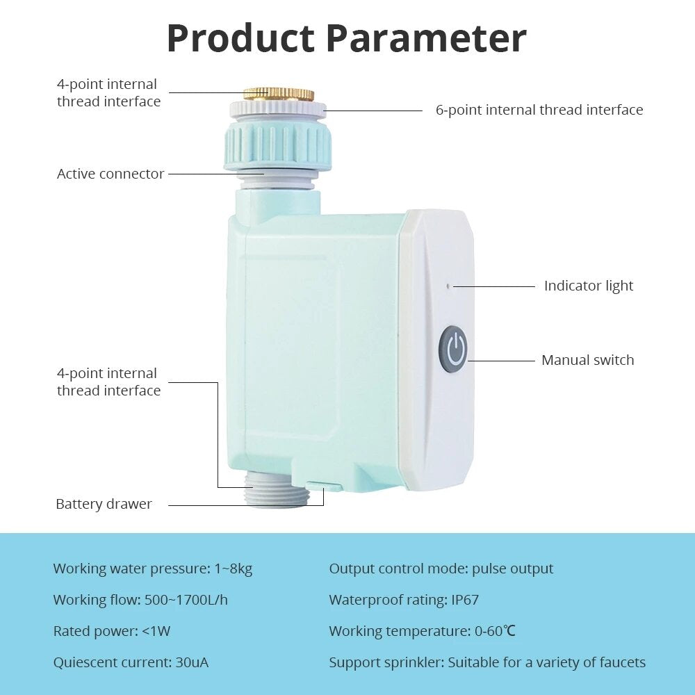 Garden Auto Controller Work Bluetooth Smart Irrigation Valve Watering Timer with Alexa