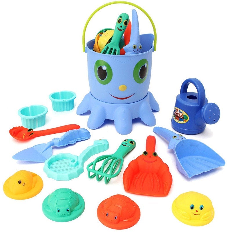 14PCS Fun Cute Playing Game Toy Sea Creature Shape Tools Sand Water Beach Indoor Outdoor