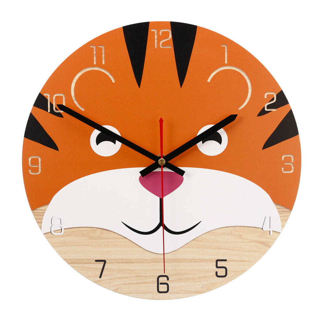 28cm Animal Mute Round Wall Clock Modern Home Living Room Kitchen Watch Decor