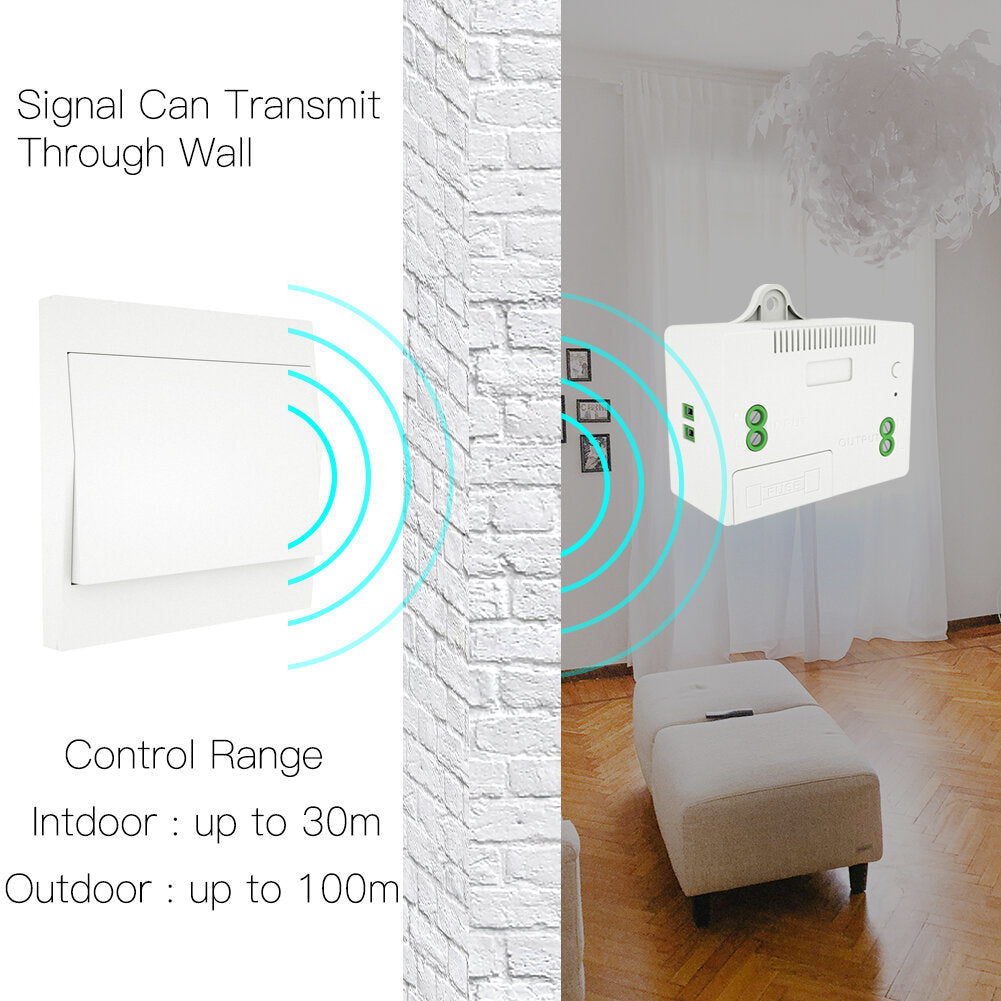 Wireless Switch No Battery Remote Control Wall Light Switch Self Powered No Wiring Needed Wall Panel Transmitter