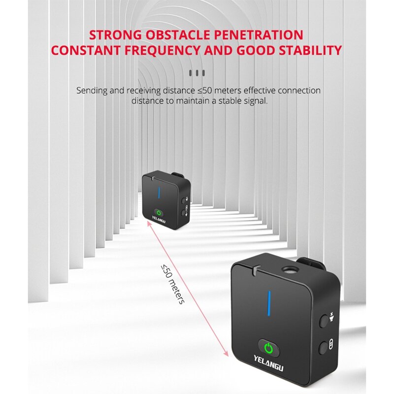 Portable Lavalier Interview Recording Wireless Microphone for Mobilephone PC DSLR Camera