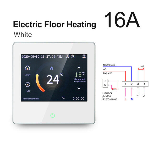 WiFi Smart LCD Touch Screen Thermostat Heating Temperature Controller Works with Alexa Google Home
