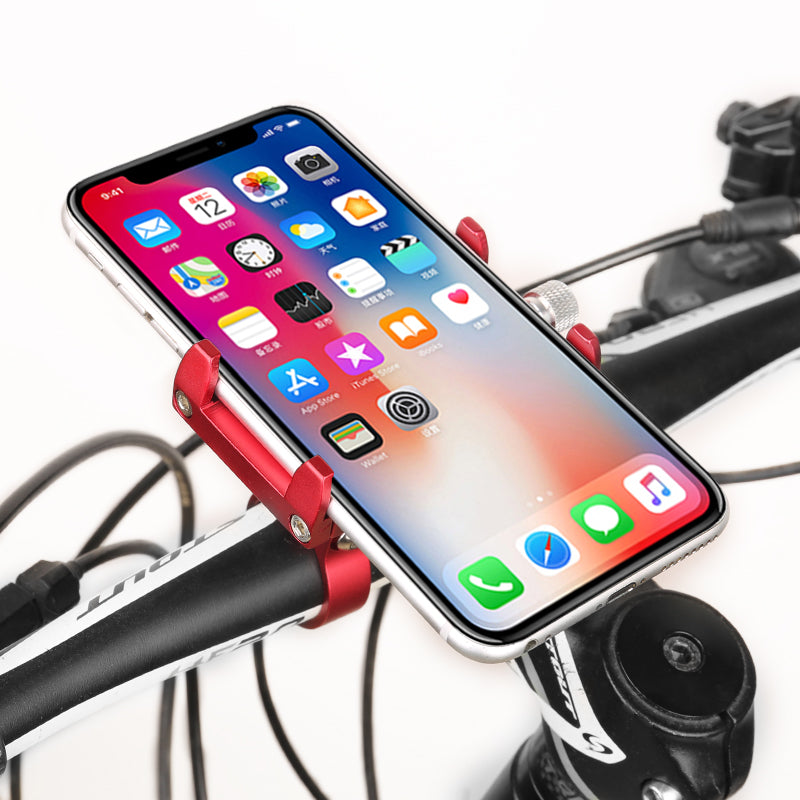 Aluminum Alloy Phone Holder 3.5"-6.5" Adjustable Phone Clip Stand Shockproof Portable Phone Bracket For Cycling Bicycle