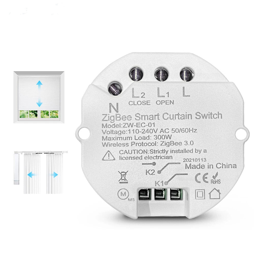 Inline Curtain Module Alexa Google Home Voice Control APP Smartthings deCONZ
