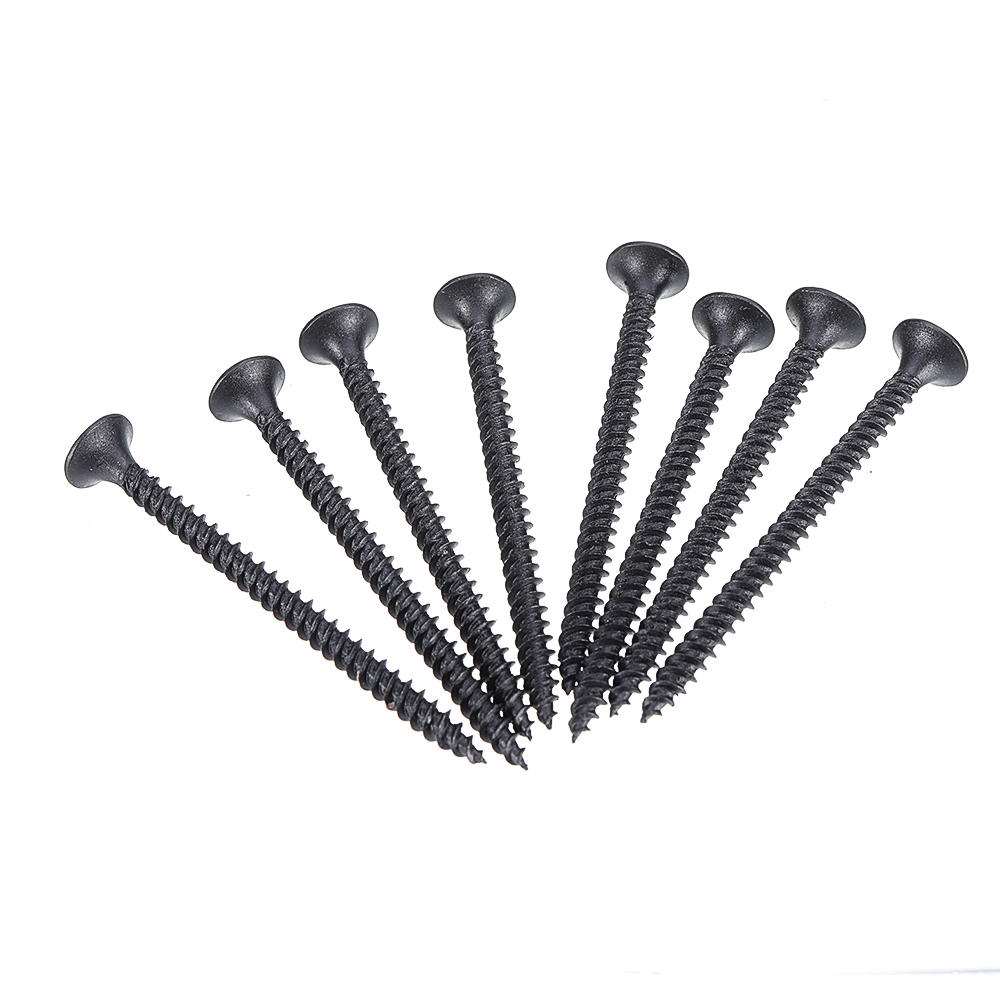 350Pcs M3.5 Cross Black Recessed Flat Head Self Tapping Ash Phosphorus Drywall Metric Threaded Wood Screw Nail Bolt