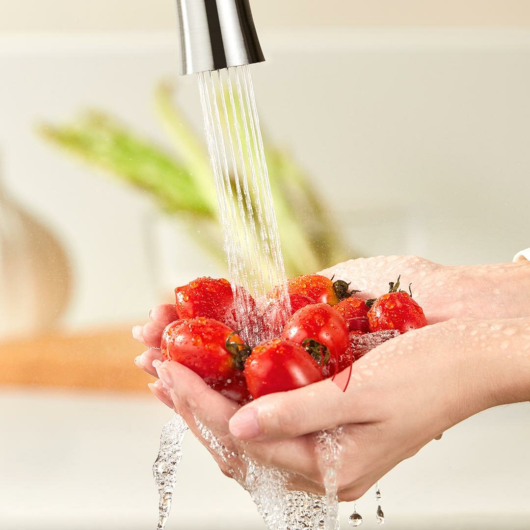 Induction Automatic Sensor Stainless Steel Kitchen Basin Sink Touchless Handsfree Faucet Cold Hot Water Mixer Pull Out Tap