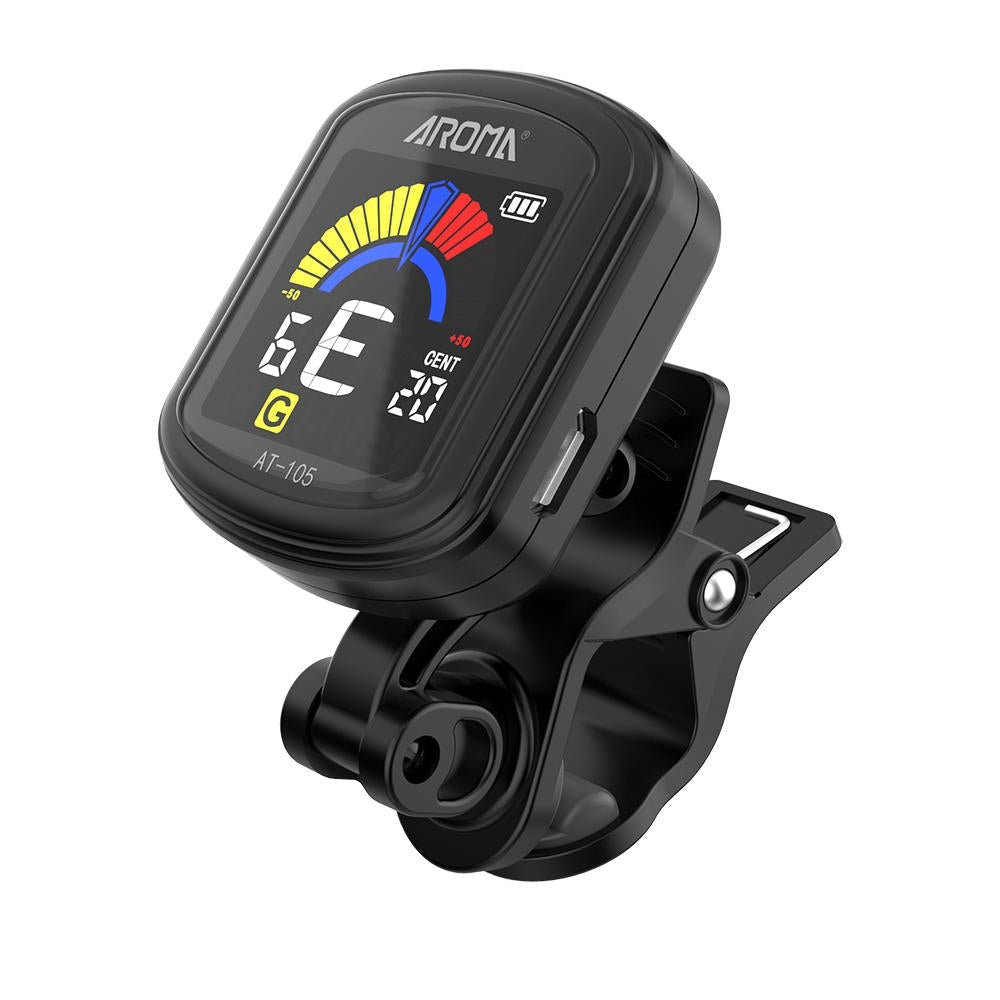 Guitar Rechargeable Clip-on Tuner Color Screen for Chromatic Guitar Bass Ukulele Violin