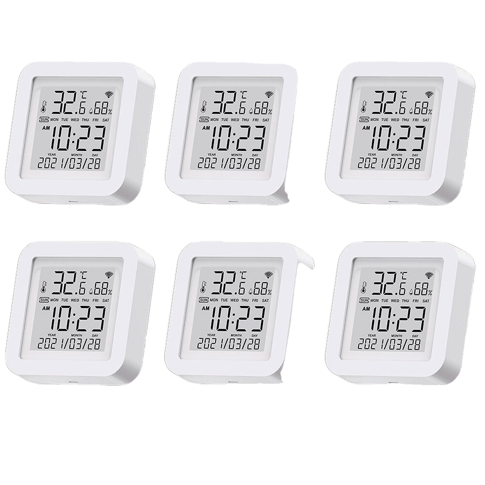 WIFI Wireless Temperature And Humidity Sensor Indoor Smart Digital Display Electronic Thermometer Works With Alexa And Google Home