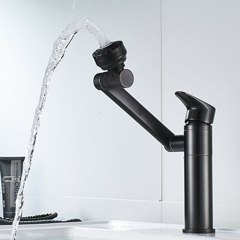 Bathroom Wash Basin Faucet Rotate Spout Hot Cold Mixer Tap Multidirectional Rotation Two Water Mode