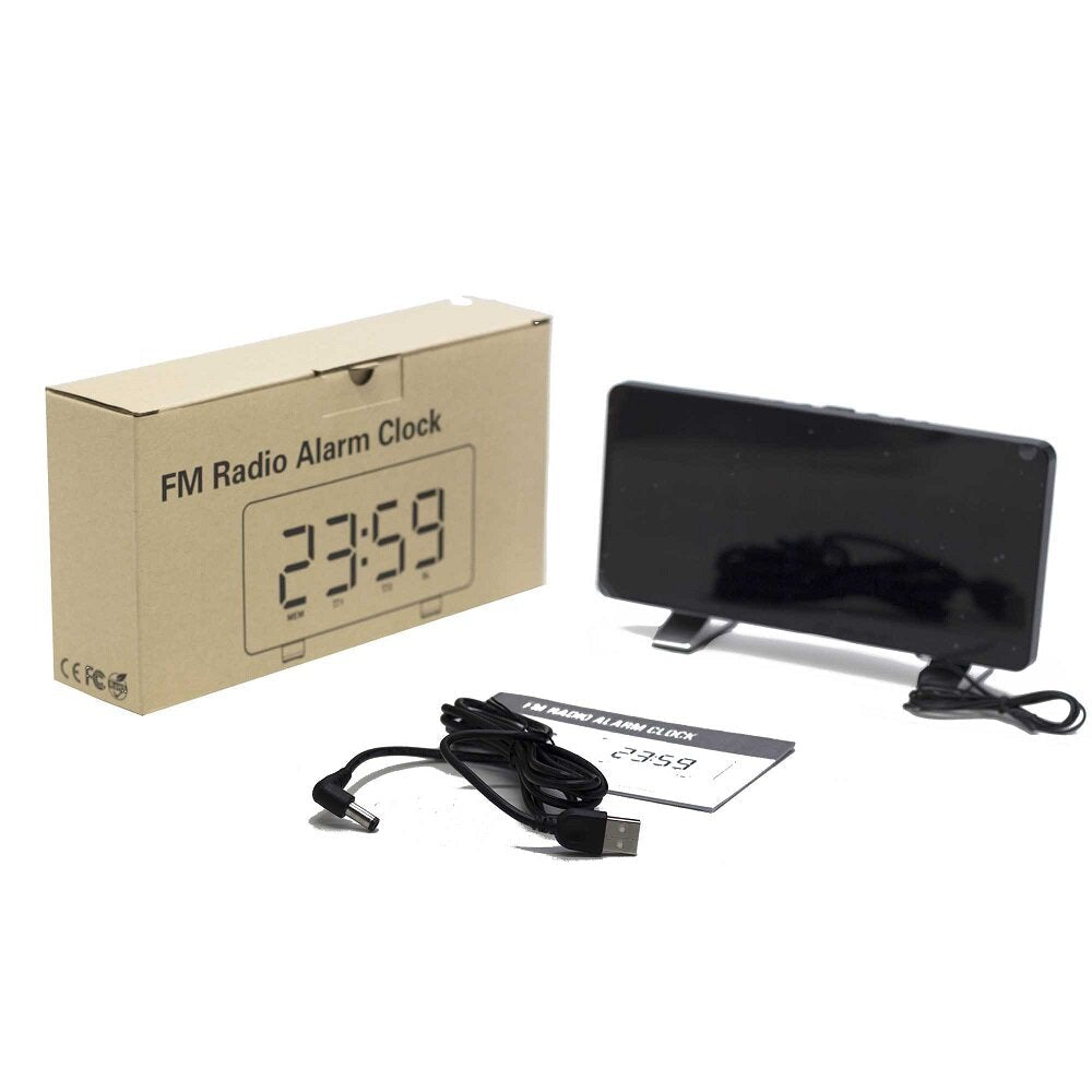 New LED Radio Alarm Clock Creative Snooze Electronic Clock USB Charging Digital Desk Clock