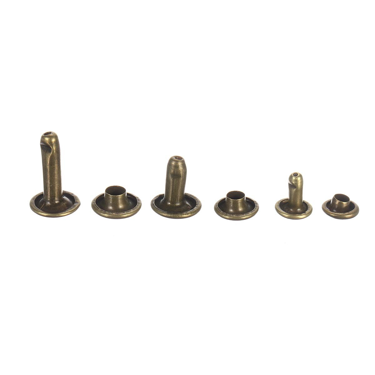 540pcsLeather Craft Tools Kits Double Cap Rivets Tubular Metal Studs w/ Tools