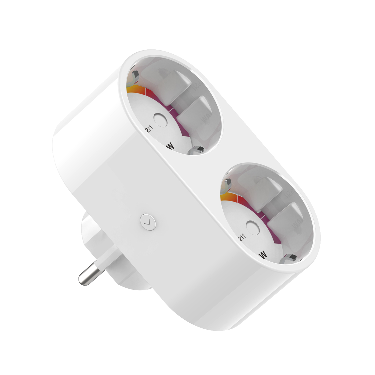 Smart Plug 2 IN 1 Dual EU Plug WiFi Outlet 16A Socket APP Remote Control Electricity Statistics Home Light Switch Timer Works With Alexa Google Home