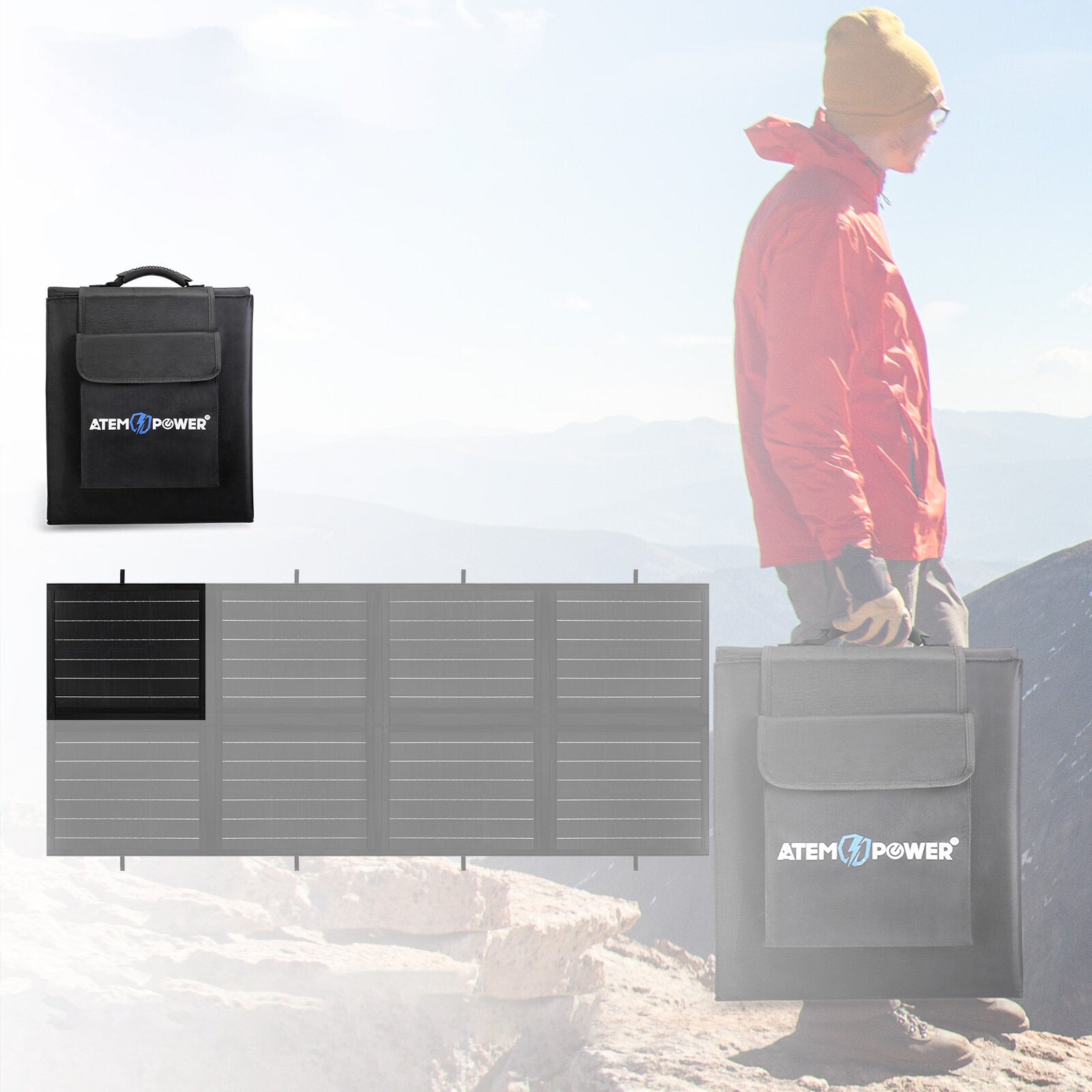 200W Portable Monocrystalline Solar Panel Equipped With 20A MPPT Charger Controller Suitable For Outdoor RV Boat Camping