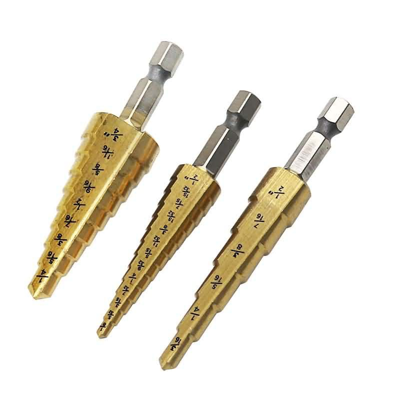 3/16-1/2 1/4-3/4 1/8-1/2 Inch Step Drill Bit Type 1/4 Shank