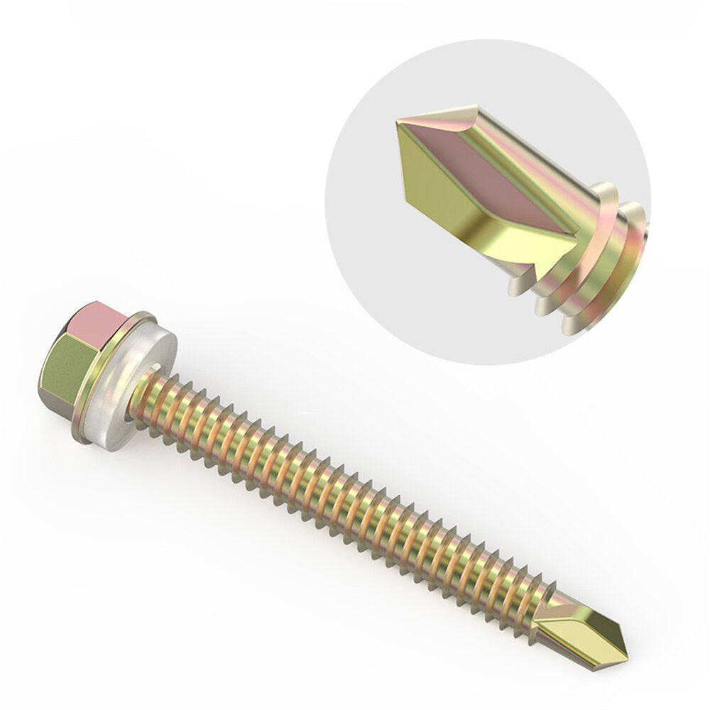 M5.5 External Hexagon Self Drilling Screw Color Zinc Plated Length 19-125mm