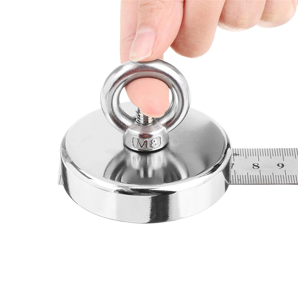 160KG D67mm Neodymium Recovery Magnet with 10m Rope for Fishing Metal Detecting Treasure Hunting