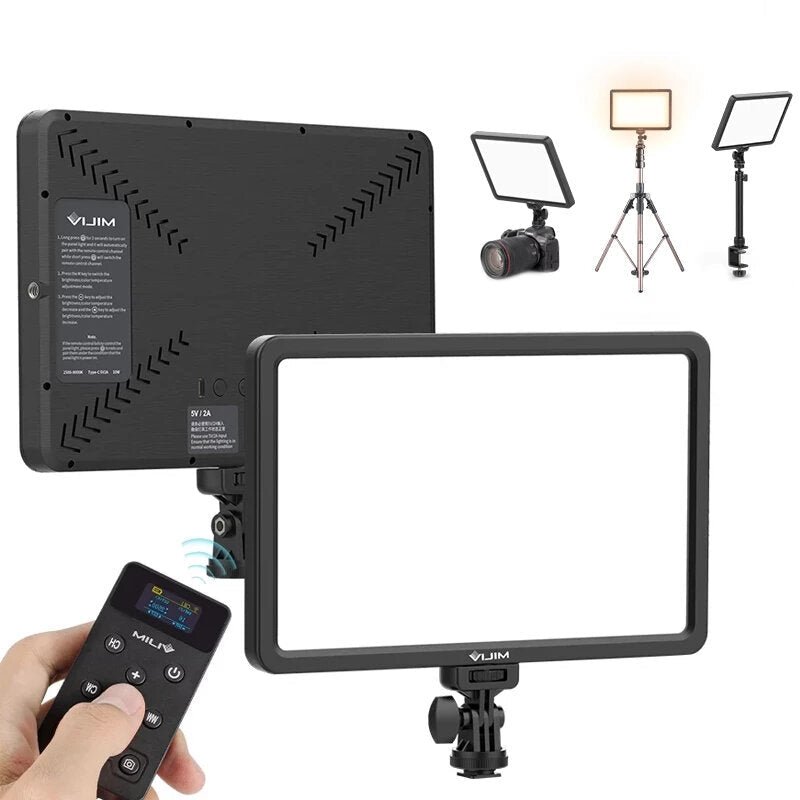 Flat Panel Light 2500K-9000K Bi-Color CRI 90+ Soft Lighting with Remote Control LED Video Lamp for Photography Live Broadcast
