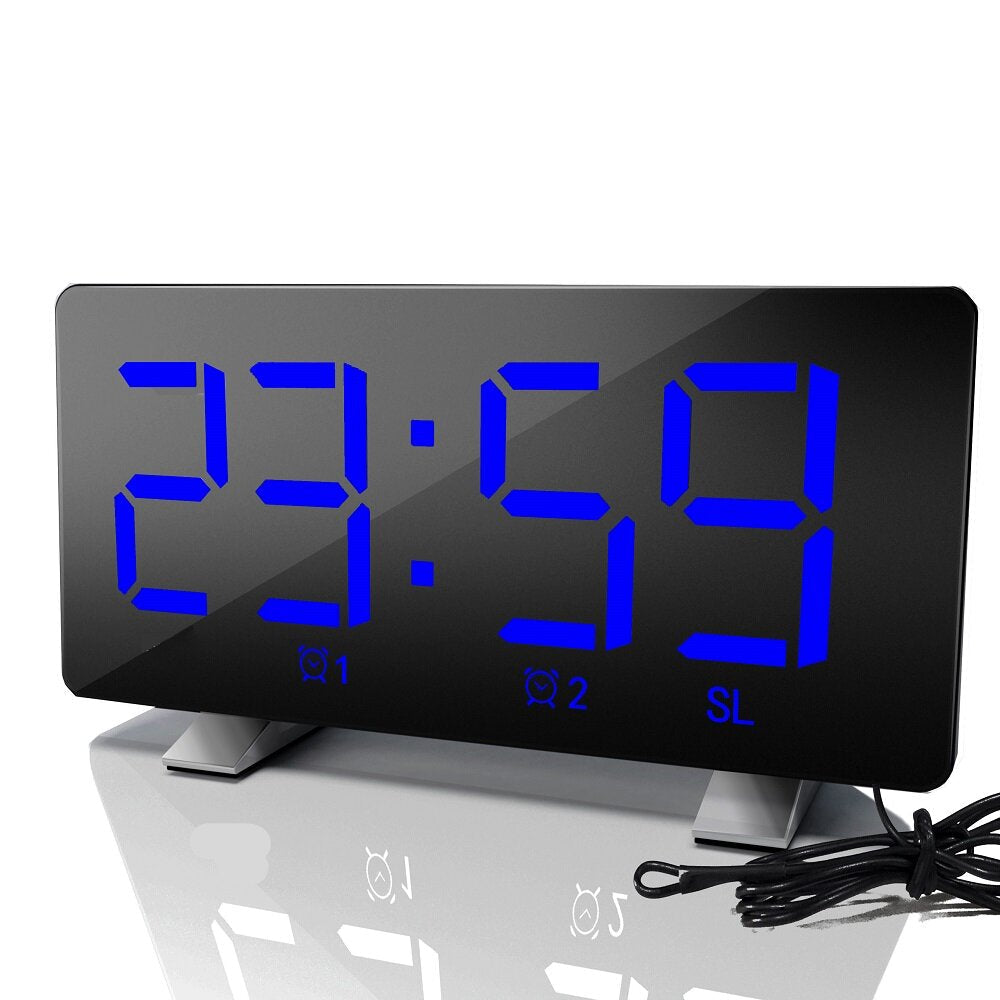 New LED Radio Alarm Clock Creative Snooze Electronic Clock USB Charging Digital Desk Clock