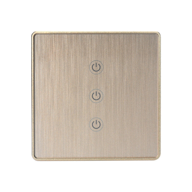 Wifi 3Gang Smart Switch EU Standard Metal Frame Wire Drawing Light Control Switch WF-WS033 100-240V 2.4 GHz
